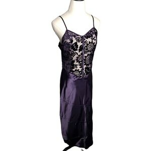 Burnout Fairy Velvet Satin Slip Dress Jessica 8/10 Deep Floral Whimsigoth Maxi